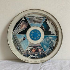 Vintage Expo 67 Collector’s Metallic Decor Tray Plate